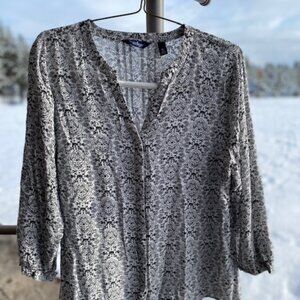 Indigo Great Northwest Black and White Tunic/Blouse Size XL